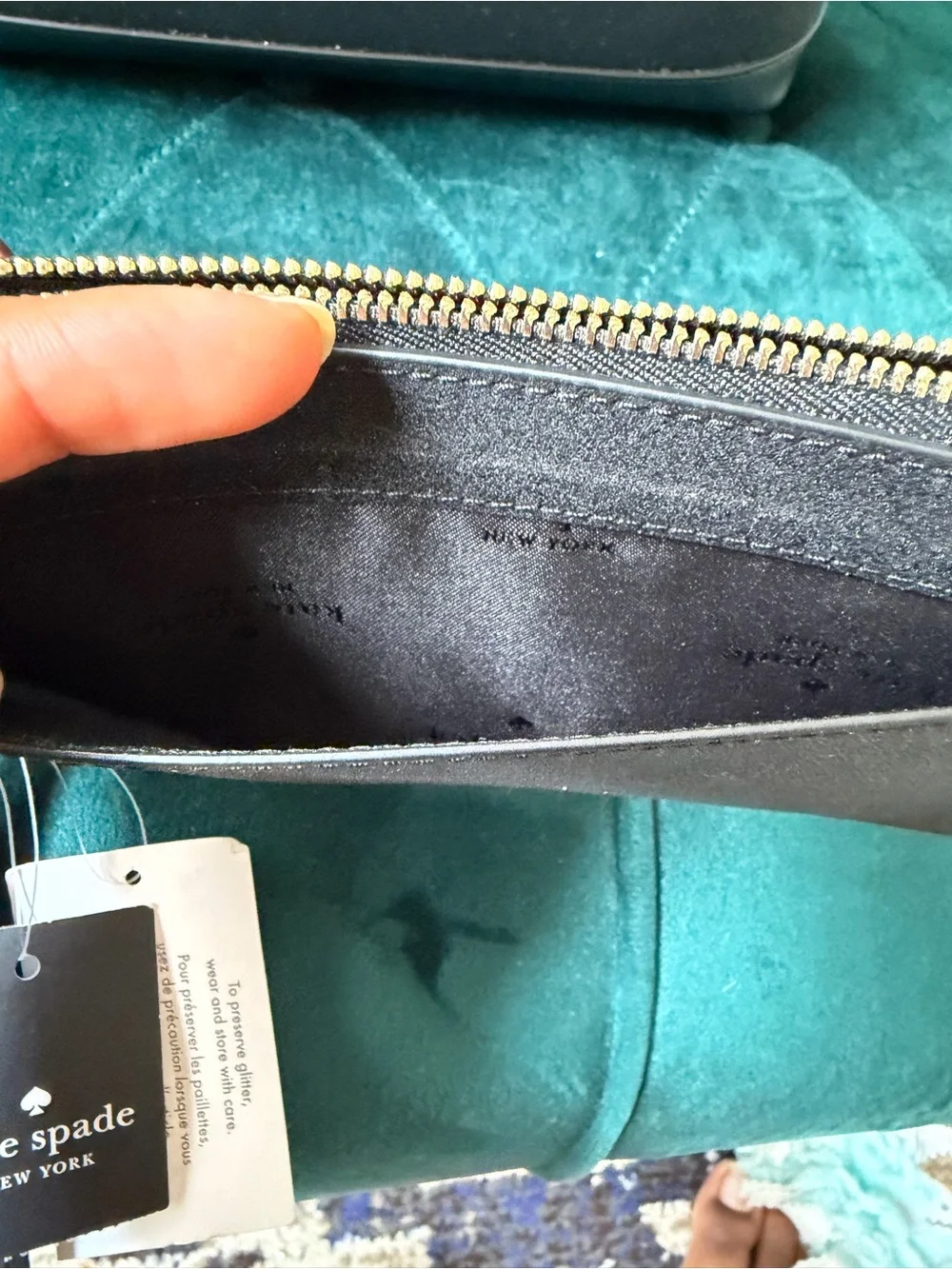 Kate Spade Black  Glimmer Tote with Matching Wristlet and Wallet Set